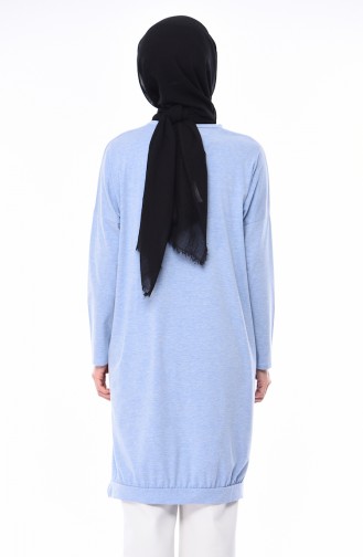 Baskılı Sweatshirt 4543-01 Mavi