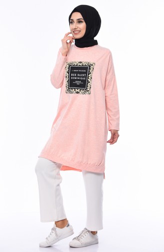Printed Sweatshirt 4543-02 Pink 4543-02