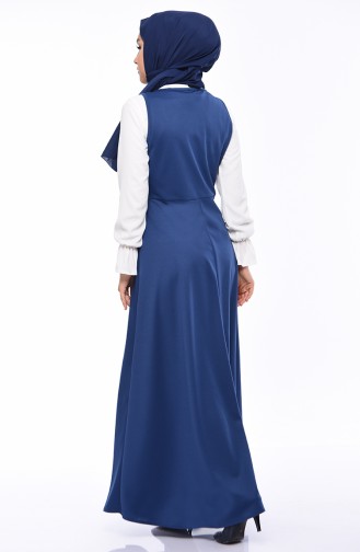 طقم فستان سالوبيت وبلوز 5006-01 لون نيلي 5006-01