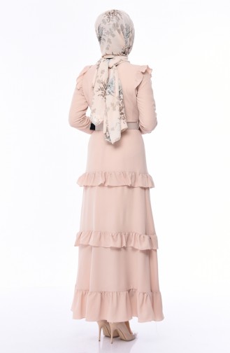 Beige Hijab Dress 1192-04