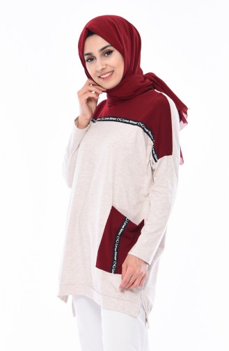 Sports Tunic with Pockets 4437-04 Beige 4437-04