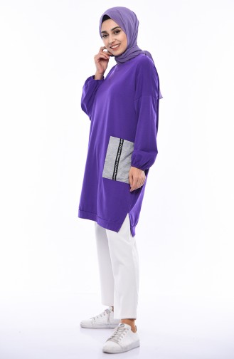 Pocketed Sports Tunic 4440-05 Purple 4440-05