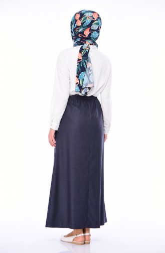 Elastic Waist Skirt 1127-02 Navy Blue 1127-02