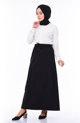 Elastic Waist Skirt  1127A-01 Black 1127A-01