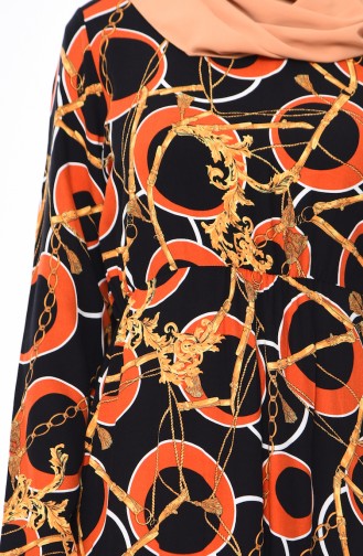 Large Size Chain Pattern Shirred Dress 0634-02 Tile 0634-02