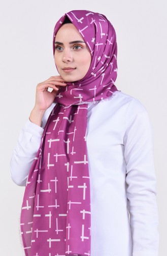 Patterned Bursa Silk Shawl 13011-05 Magenta 13011-05