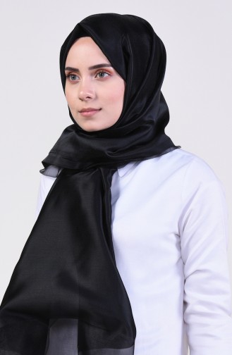 Düz Abiye Tül Şal 13012-04 Siyah