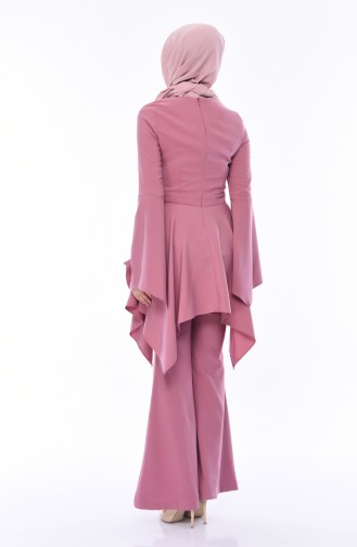 Broşlu Tunik Pantolon İkili Takım 1032-03 Gül Kurusu 1032-03