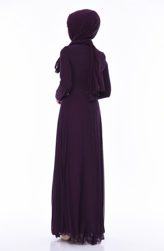 Beaded Embroidery Evening Dress 8004-02 Purple 8004-02