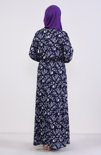 Navy Blue Hijab Dress 0417Z-02