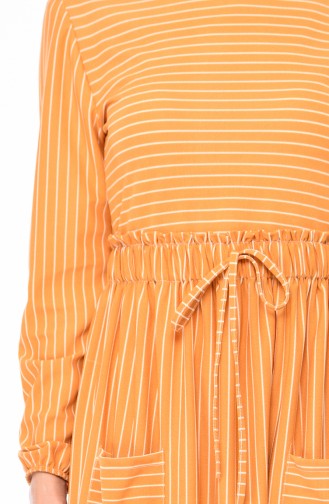 Striped Pocket Dress 1086-06 Mustard 1086-06