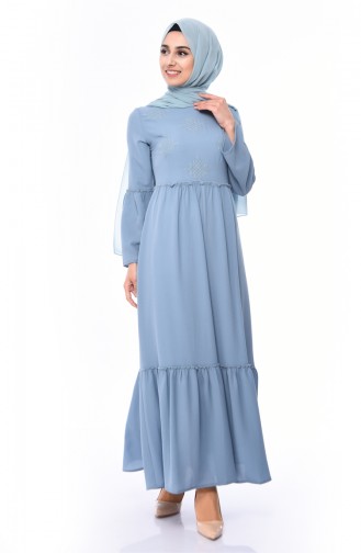 Robe Hijab Vert noisette 1191-04