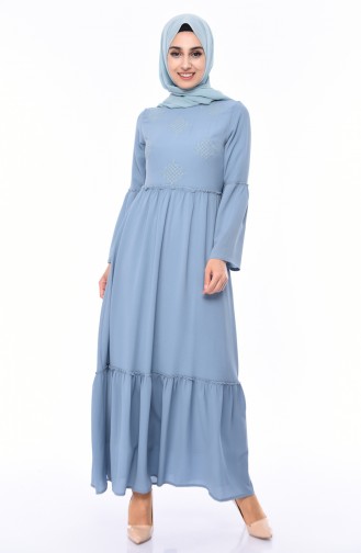 Unreife Mandelgrün Hijab Kleider 1191-04