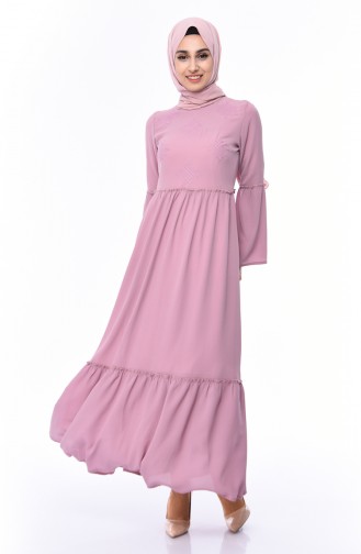 Embroidered Ruffled Dress  1191-06 Dried Rose 1191-06
