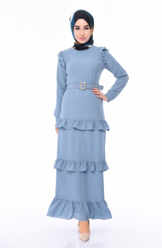 Robe Hijab Vert noisette 1192-03