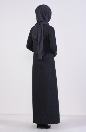 Anthrazit Hijab Kleider 2980-13