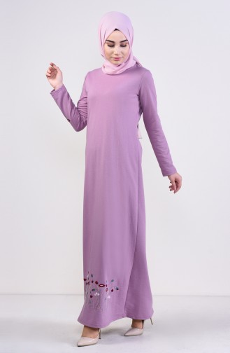 Robe Hijab Rose pâle claire 2980-14