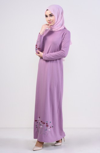 Robe Hijab Rose pâle claire 2980-14