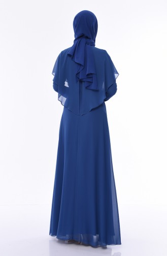 Indigo Hijab Evening Dress 8008-04