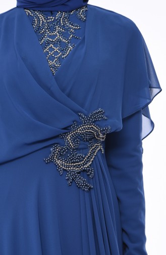 Indigo Hijab-Abendkleider 8008-04