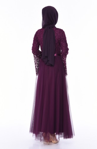 Purple Hijab Evening Dress 81663-04
