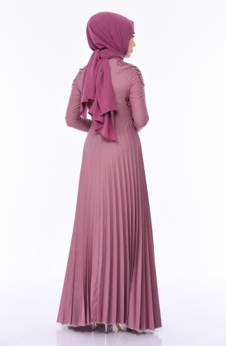 Beige-Rose Hijab-Abendkleider 8003-05