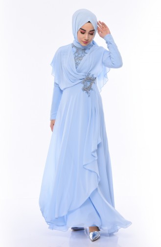Habillé Hijab Bleu Bébé 8008-01