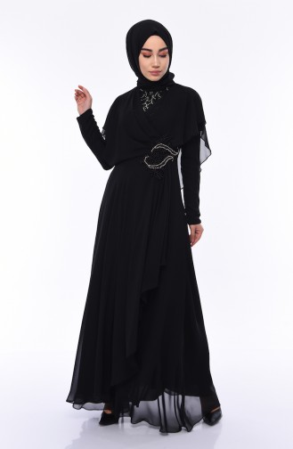 Schwarz Hijab-Abendkleider 8008-03