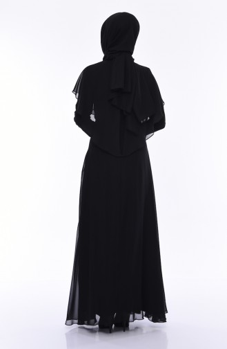 Schwarz Hijab-Abendkleider 8008-03