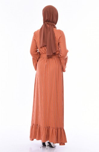Robe Hijab Couleur brique 81708-01
