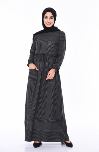 Dunkel-Grau Hijab Kleider 1082-02