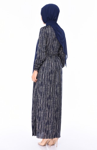 Dunkelblau Hijab Kleider 1084-01