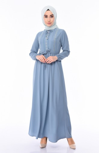 Blue Hijab Dress 1193-05