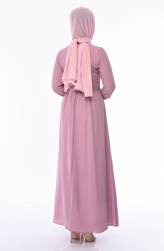 Beige-Rose Hijab Kleider 1193-06