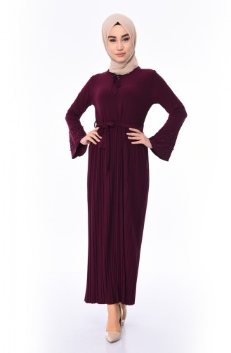 Plum Hijab Dress 9036-01