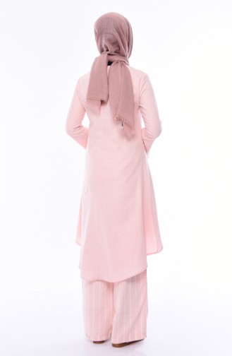 Cotton Tunic Trousers Double Suit 9048-02 Pink 9048-02