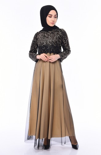 Schwarz Hijab-Abendkleider 3804-02