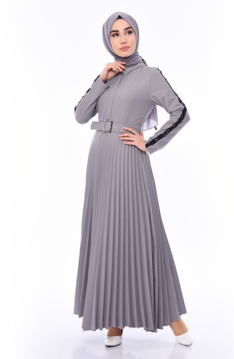 Gray Hijab Dress 81714-01