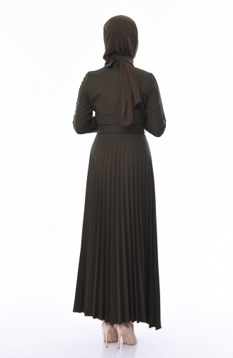 Khaki Hijab Dress 81714-02