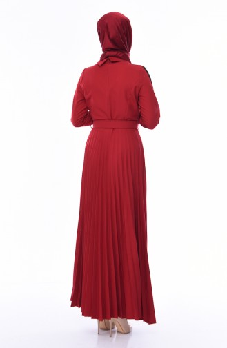 Claret Red Hijab Dress 81714-06