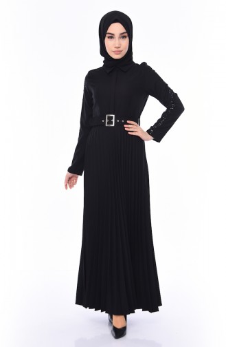 Schwarz Hijab Kleider 81714-07