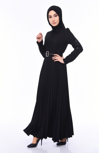 Schwarz Hijab Kleider 81714-07