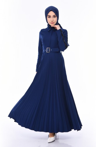 Navy Blue İslamitische Jurk 81714-08