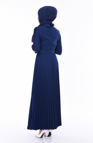 Navy Blue Hijab Dress 81714-08
