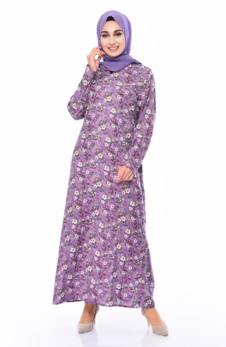 Lila Hijab Kleider 4000-02