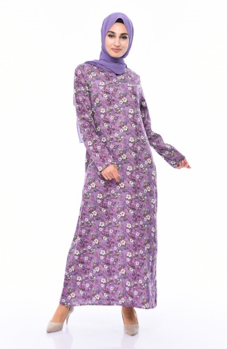 Purple Hijab Dress 4000-02