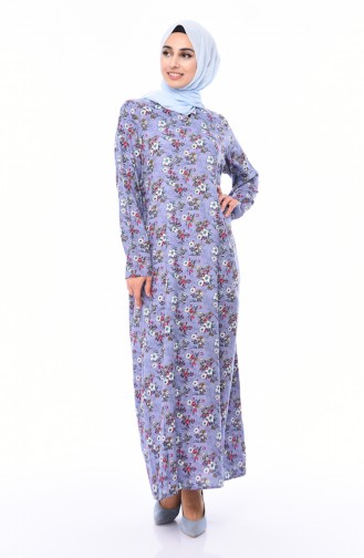 Indigo Hijab Dress 4000-03