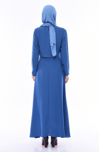 Indigo Hijab Dress 7058-03