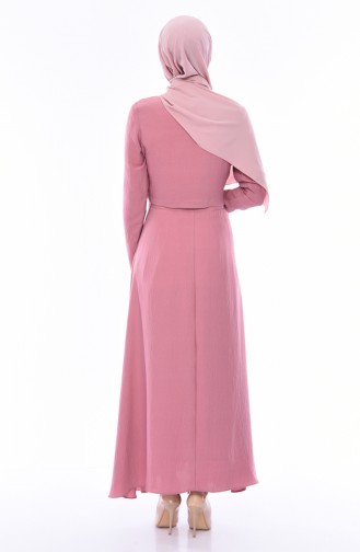 Beige-Rose Hijab Kleider 7058-04
