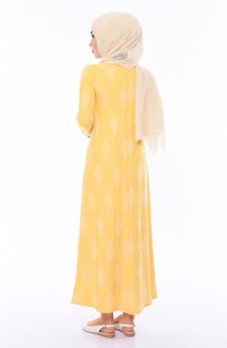 Gelb Hijab Kleider 7124-02